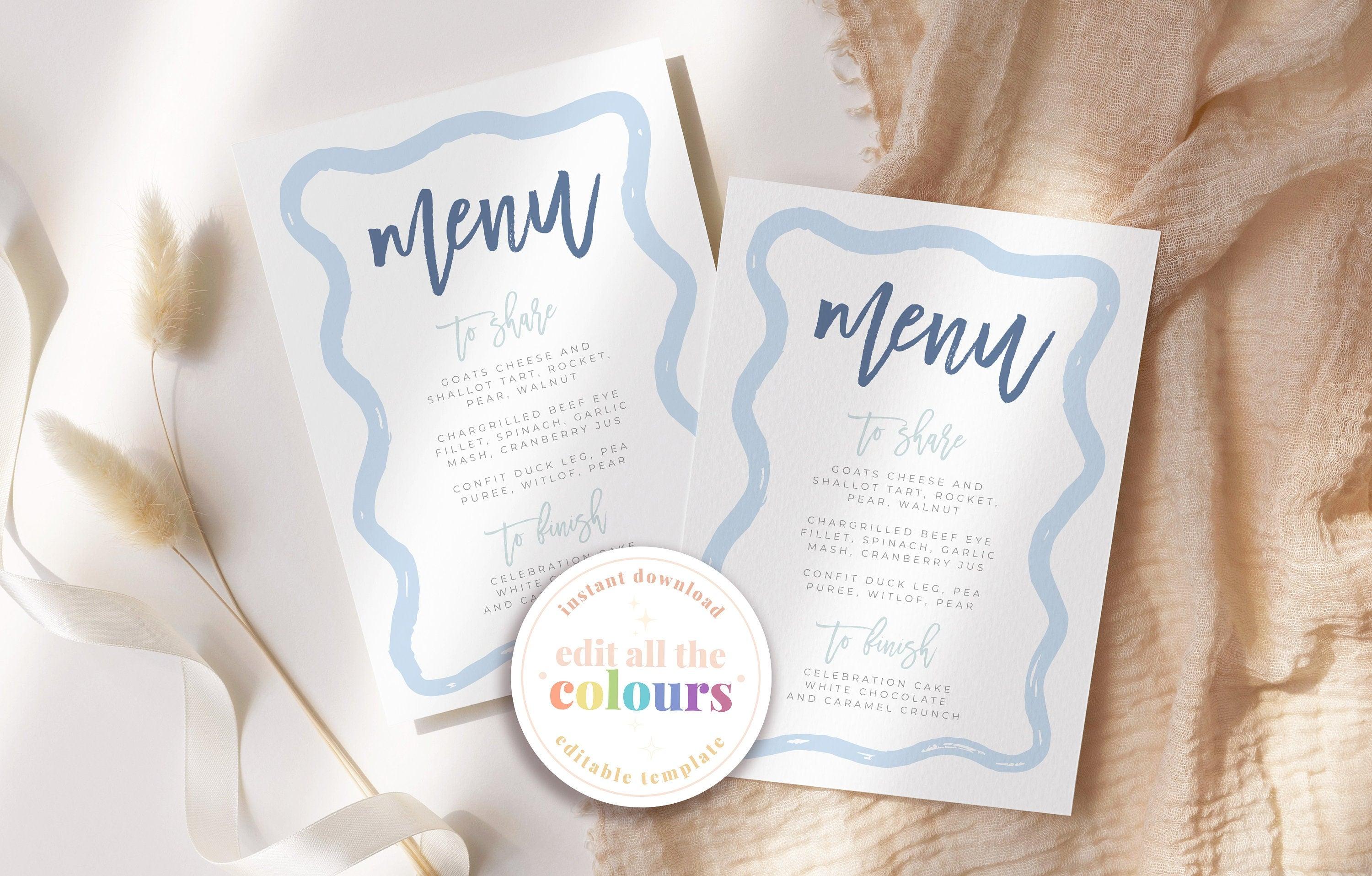 Menu + Placecard Combo - Polly - The Sundae Creative