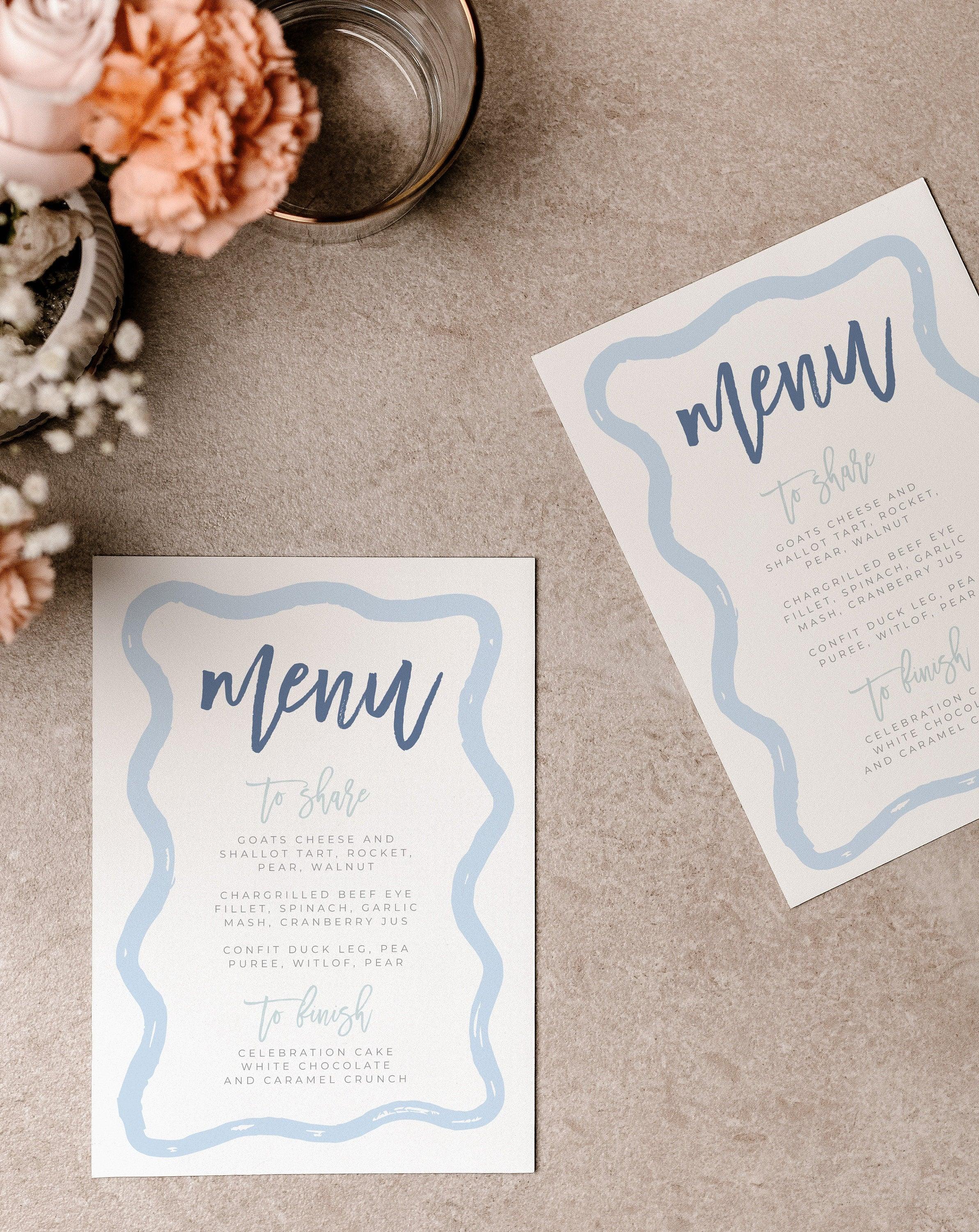 Menu + Placecard Combo - Polly - The Sundae Creative