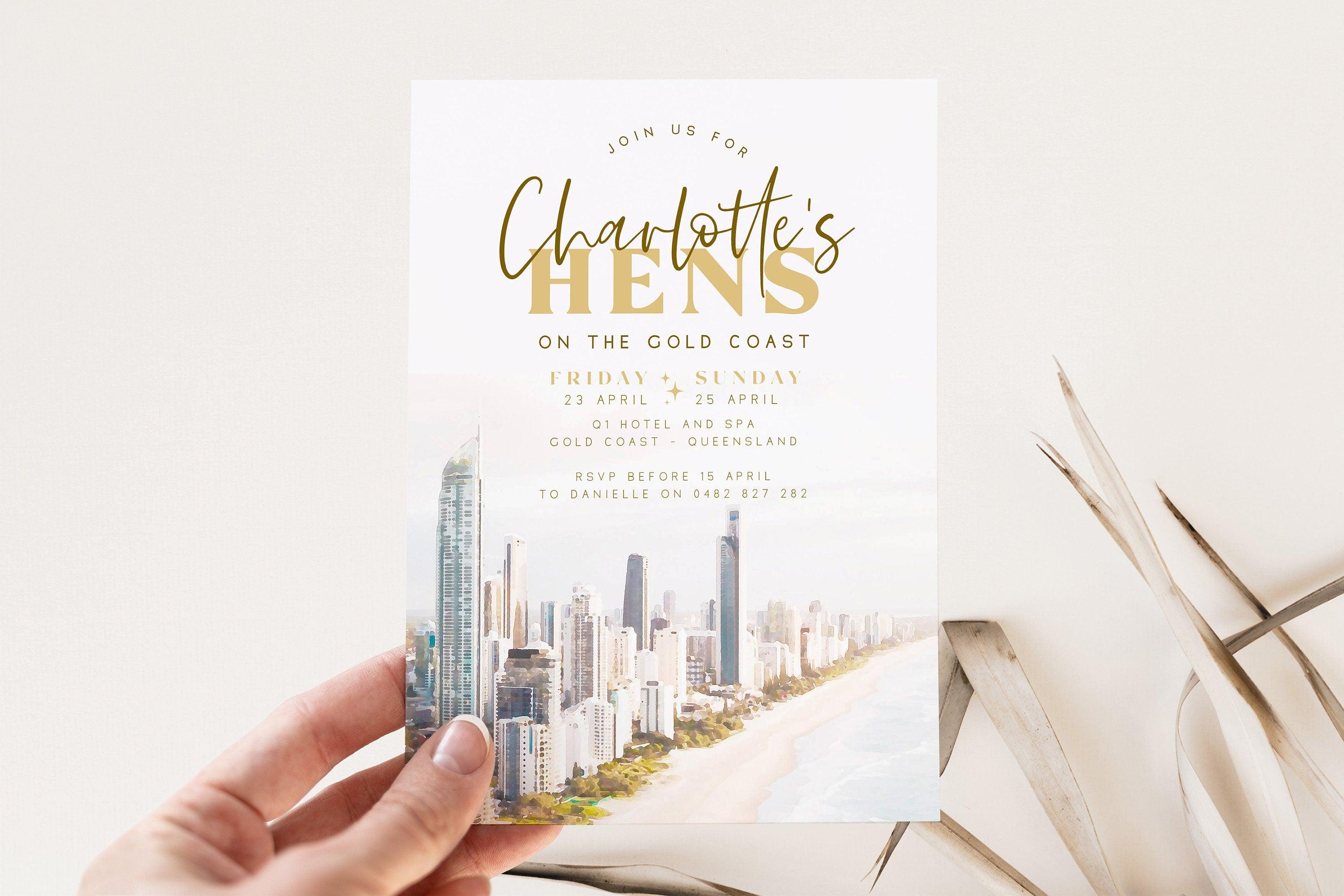 Gold Coast Hens Weekend invitation - Soriée - The Sundae Creative