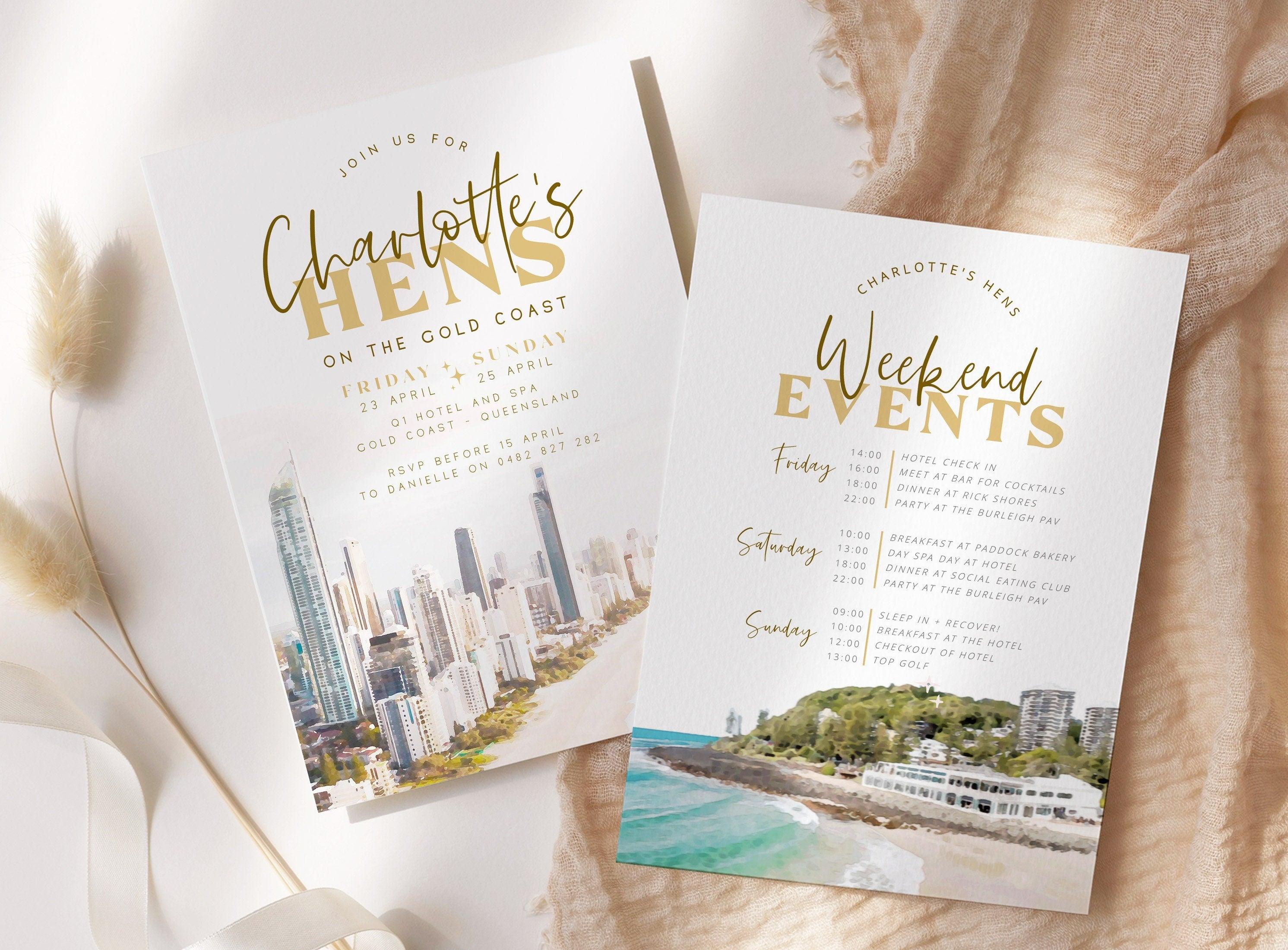 Beach Hens Weekend Invitation - Soriée - The Sundae Creative