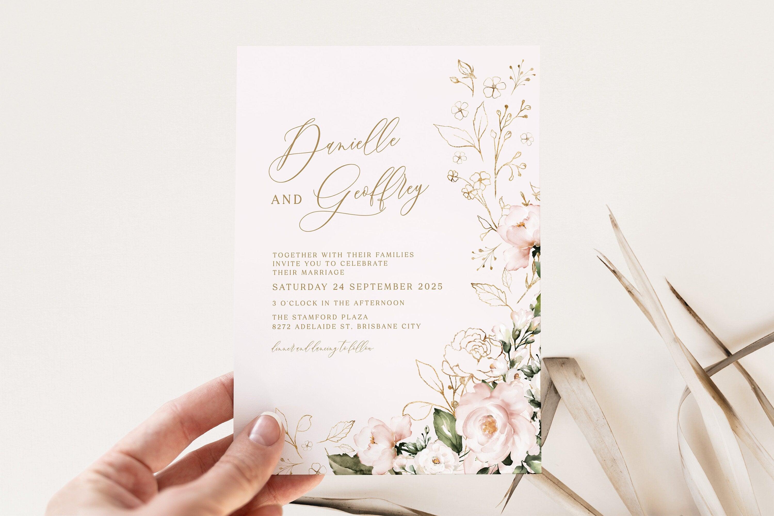 Chloe Wedding Invitation Template .Wedding Invitation .The Sundae Creative