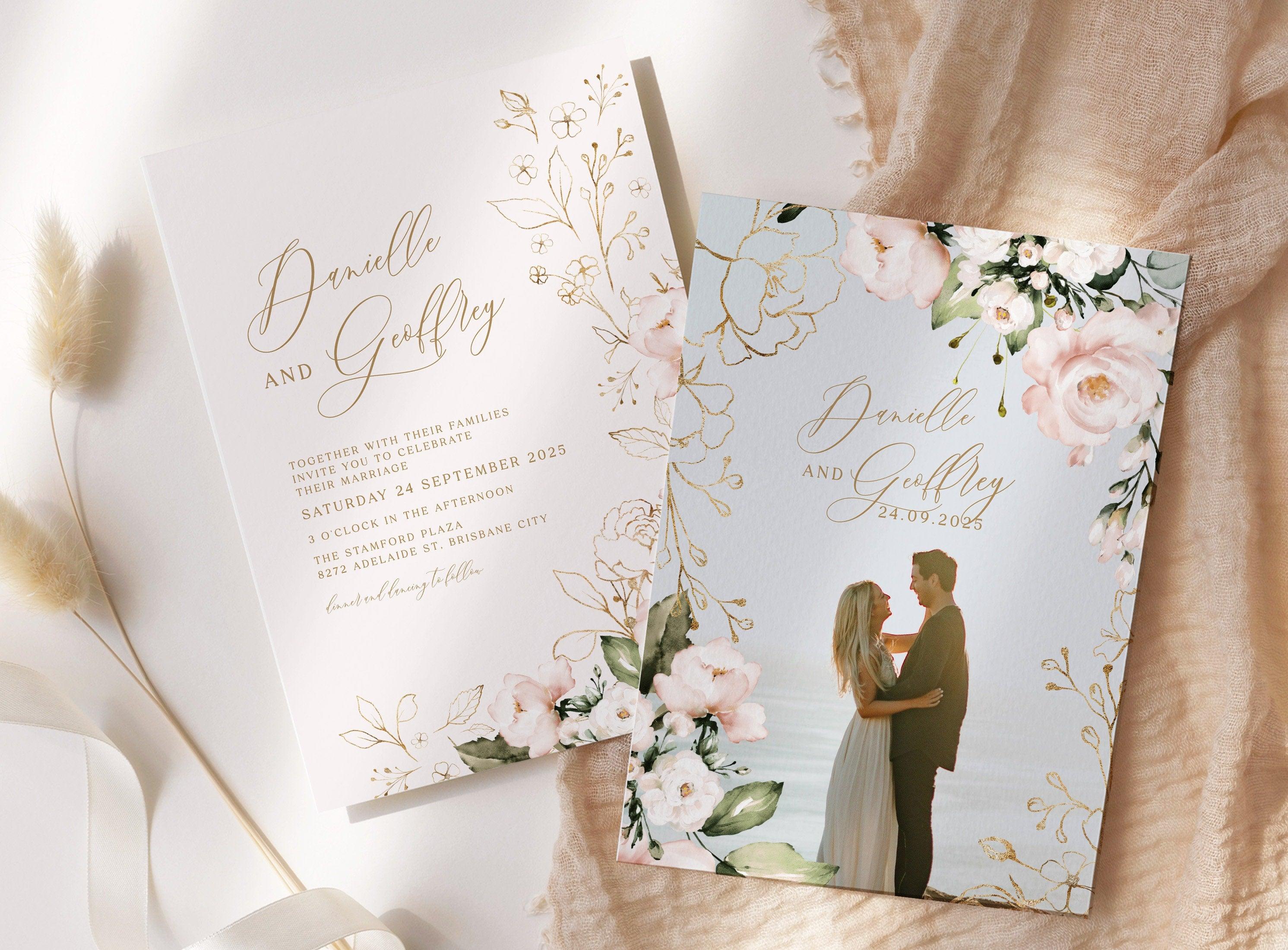 Chloe Wedding Invitation Template .Wedding Invitation .The Sundae Creative