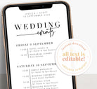 Digital Modern Wedding Itinerary - Bribie - The Sundae Creative