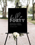 Hello Forty Birthday Welcome Sign - The Sundae Creative