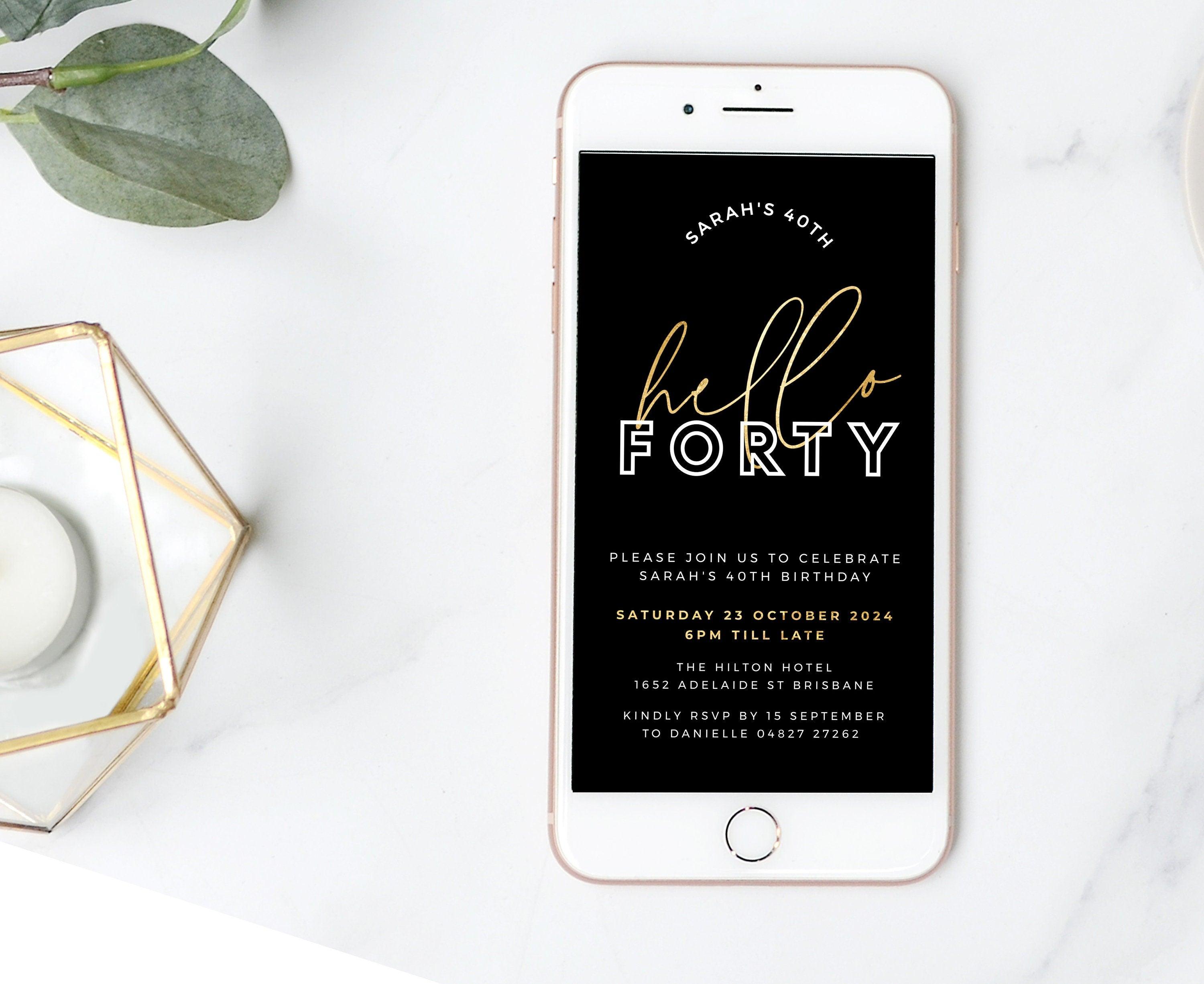 Digital Black Gold 30th Birthday Invitation Template - The Sundae Creative