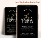 Digital Black Gold 50th Birthday Invitation Template - The Sundae Creative