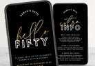 Digital Black Gold 50th Birthday Invitation Template - The Sundae Creative