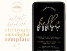 Digital Black Gold 50th Birthday Invitation Template - The Sundae Creative