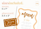 Terracotta Menu Placecard Combo - Polly - The Sundae Creative