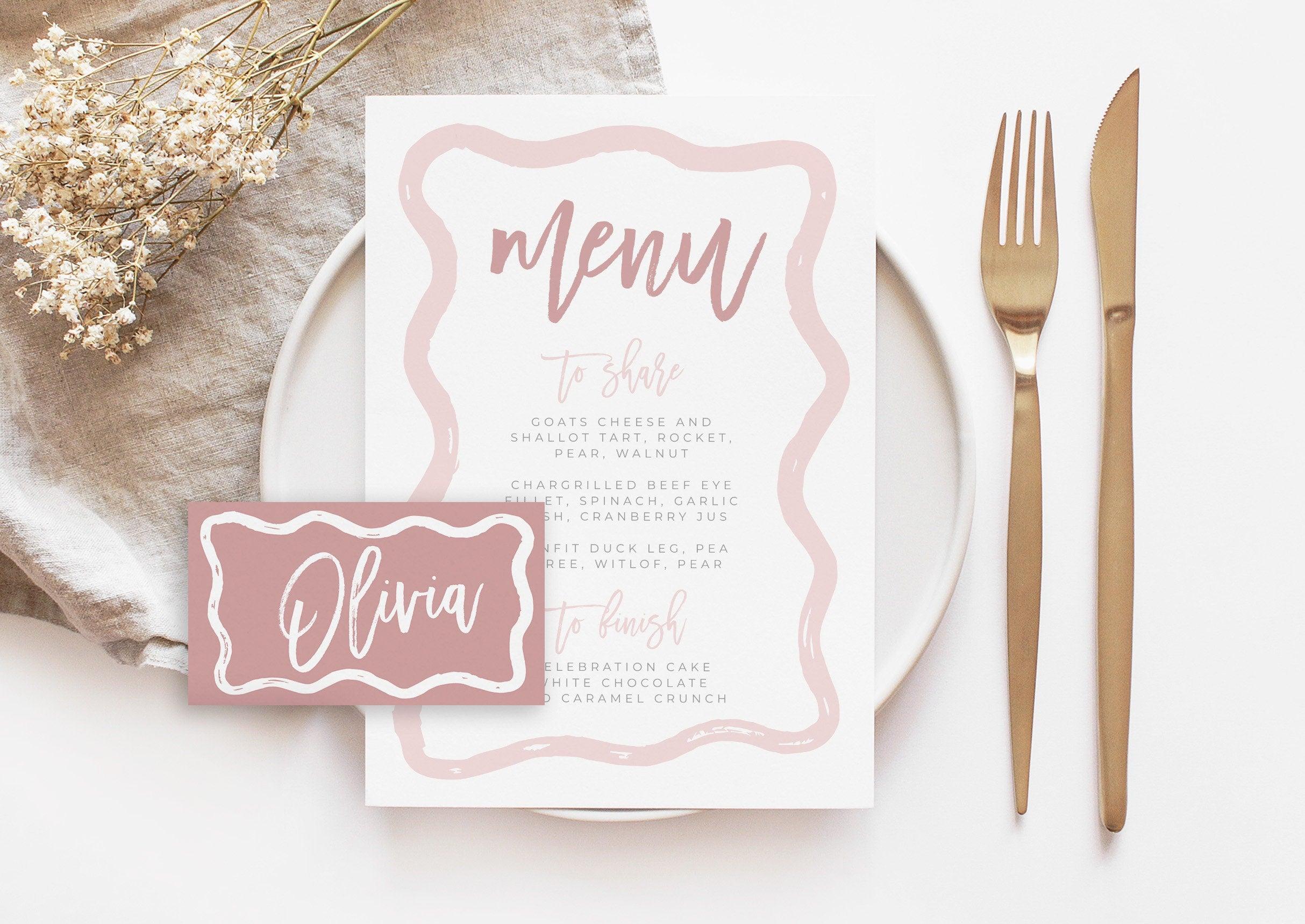 Menu + Placecard Combo - Polly - The Sundae Creative