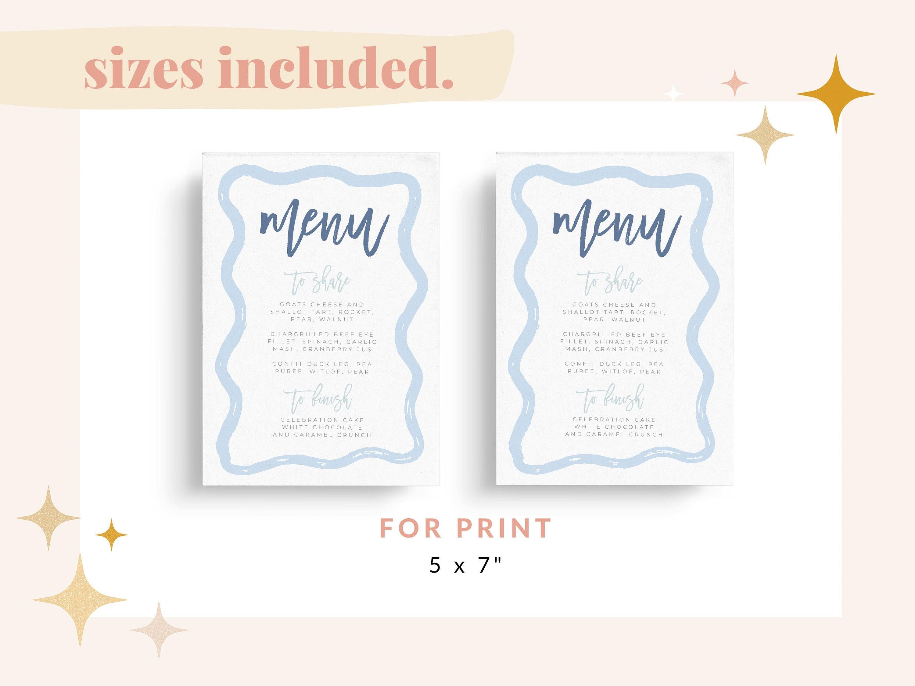 Menu + Placecard Combo - Polly - The Sundae Creative