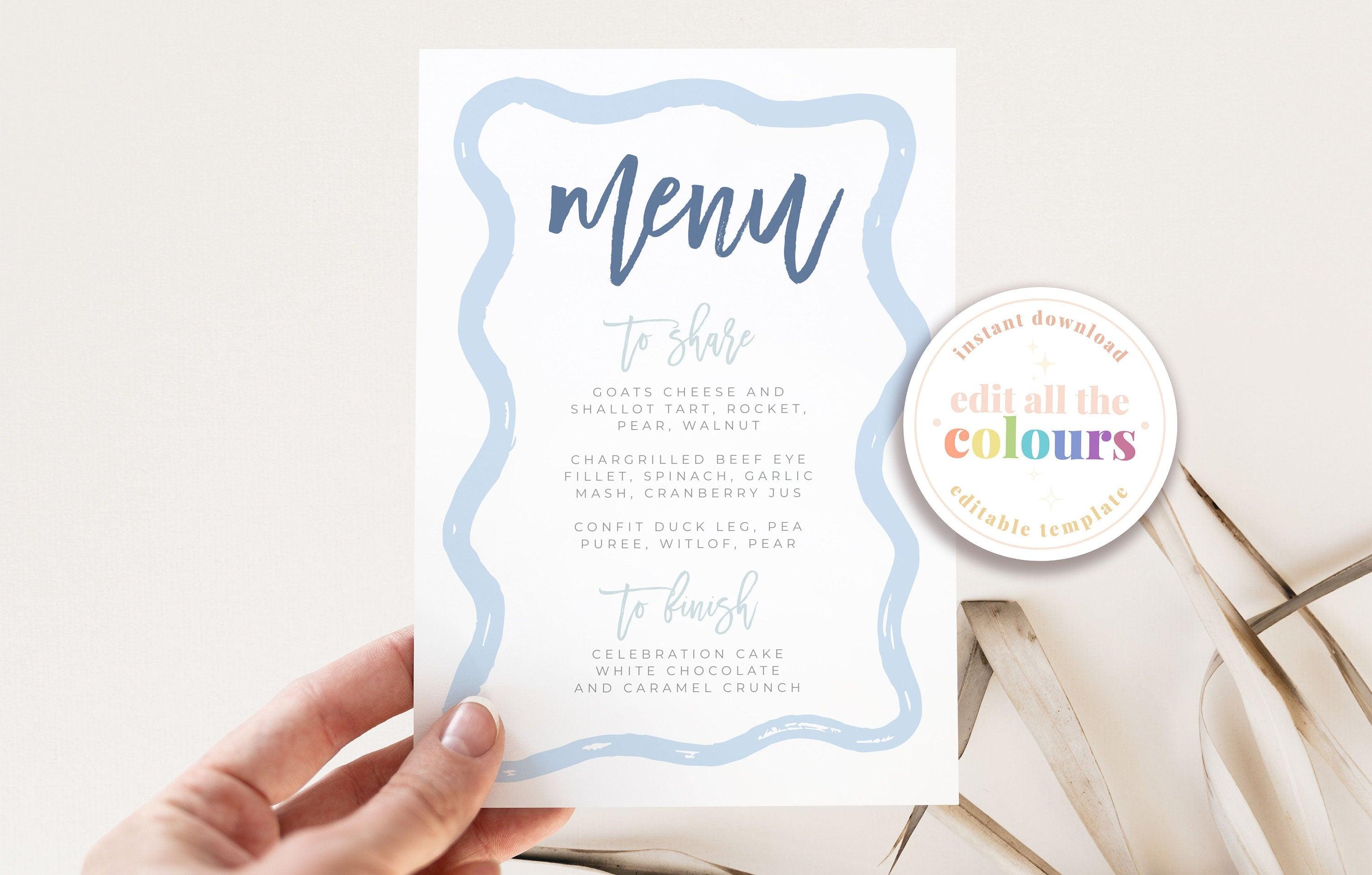 Menu + Placecard Combo - Polly - The Sundae Creative