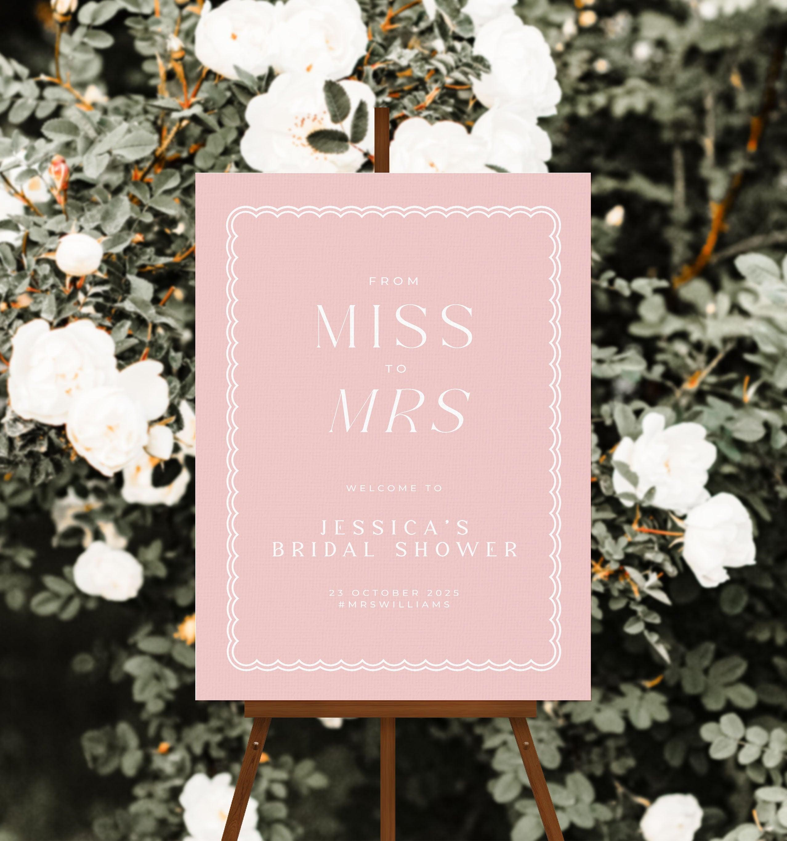 Bella Pink Bridal Shower Welcome Sign - The Sundae Creative