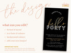 Digital Black Gold 30th Birthday Invitation Template - The Sundae Creative