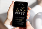 Digital Black Gold 50th Birthday Invitation Template - The Sundae Creative