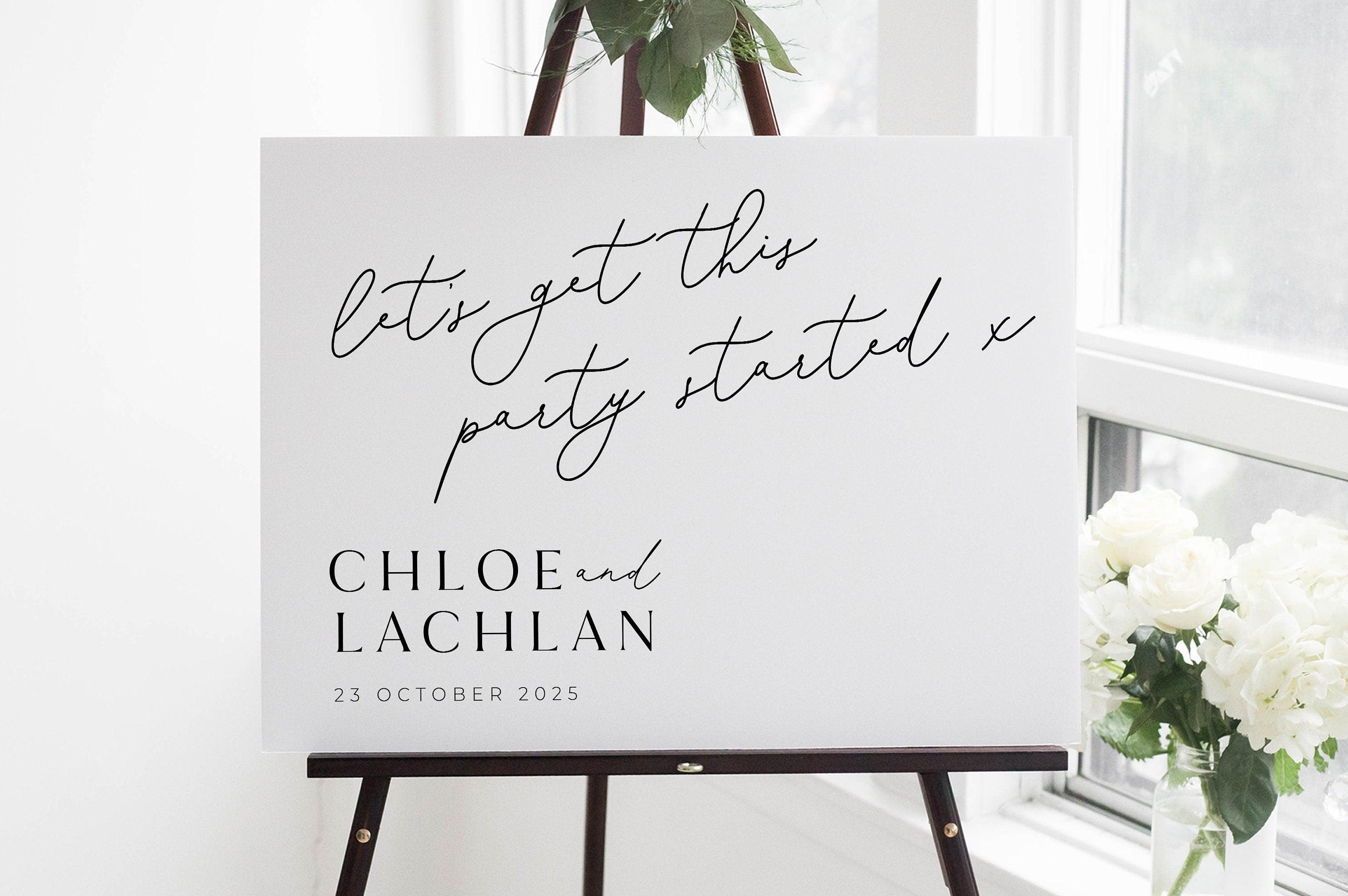 Let's Get This Party Started Wedding Welcome Sign Template - The Sundae Creative