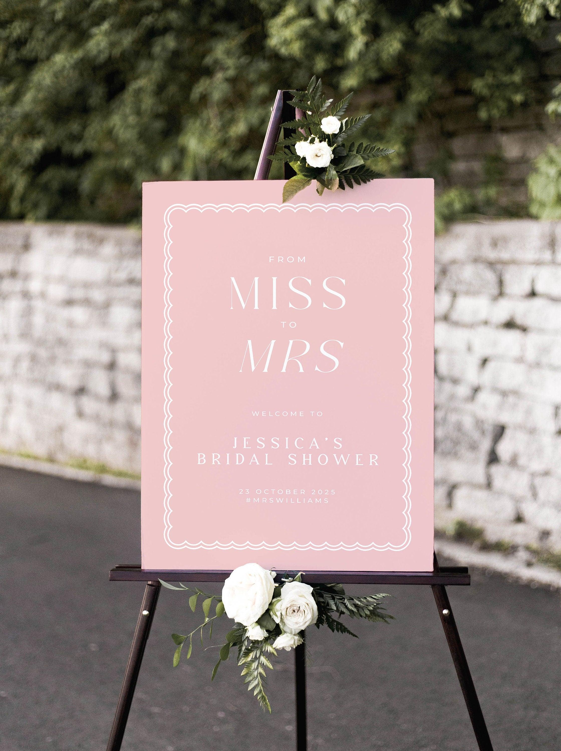 Bella Pink Bridal Shower Welcome Sign - The Sundae Creative