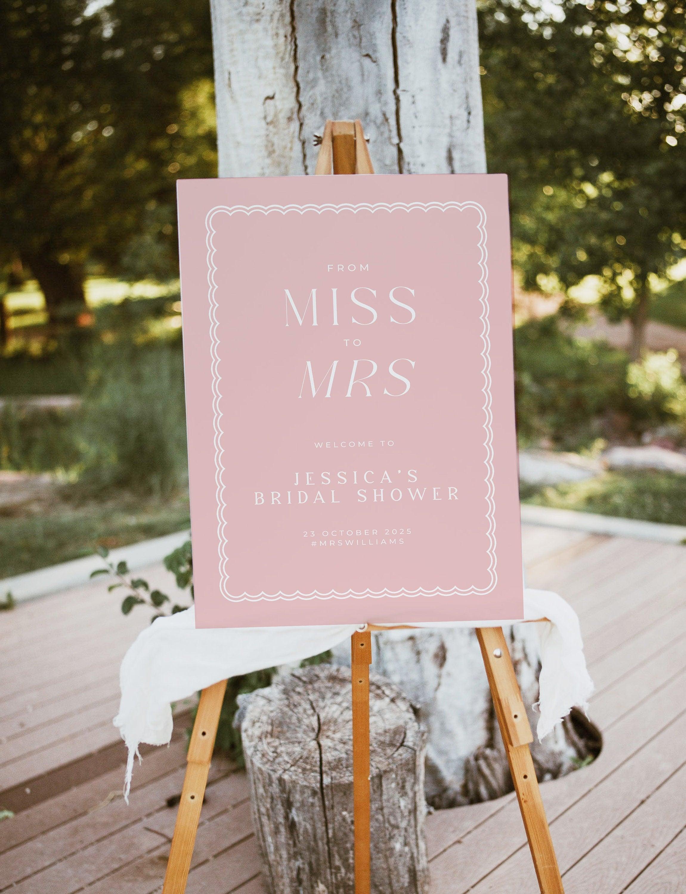 Bella Pink Bridal Shower Welcome Sign - The Sundae Creative