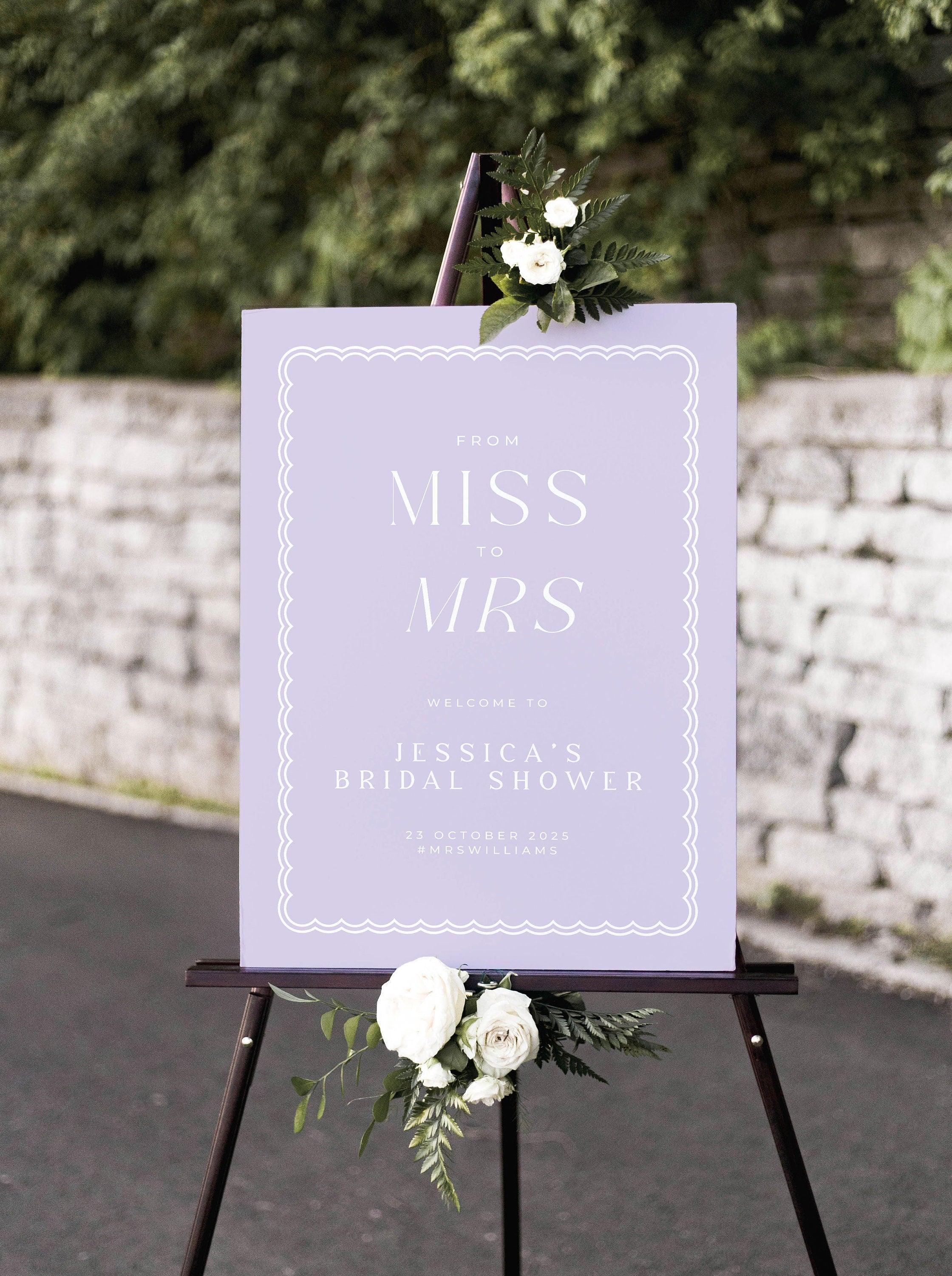 Bella Lilac Bridal Shower Welcome Sign - The Sundae Creative