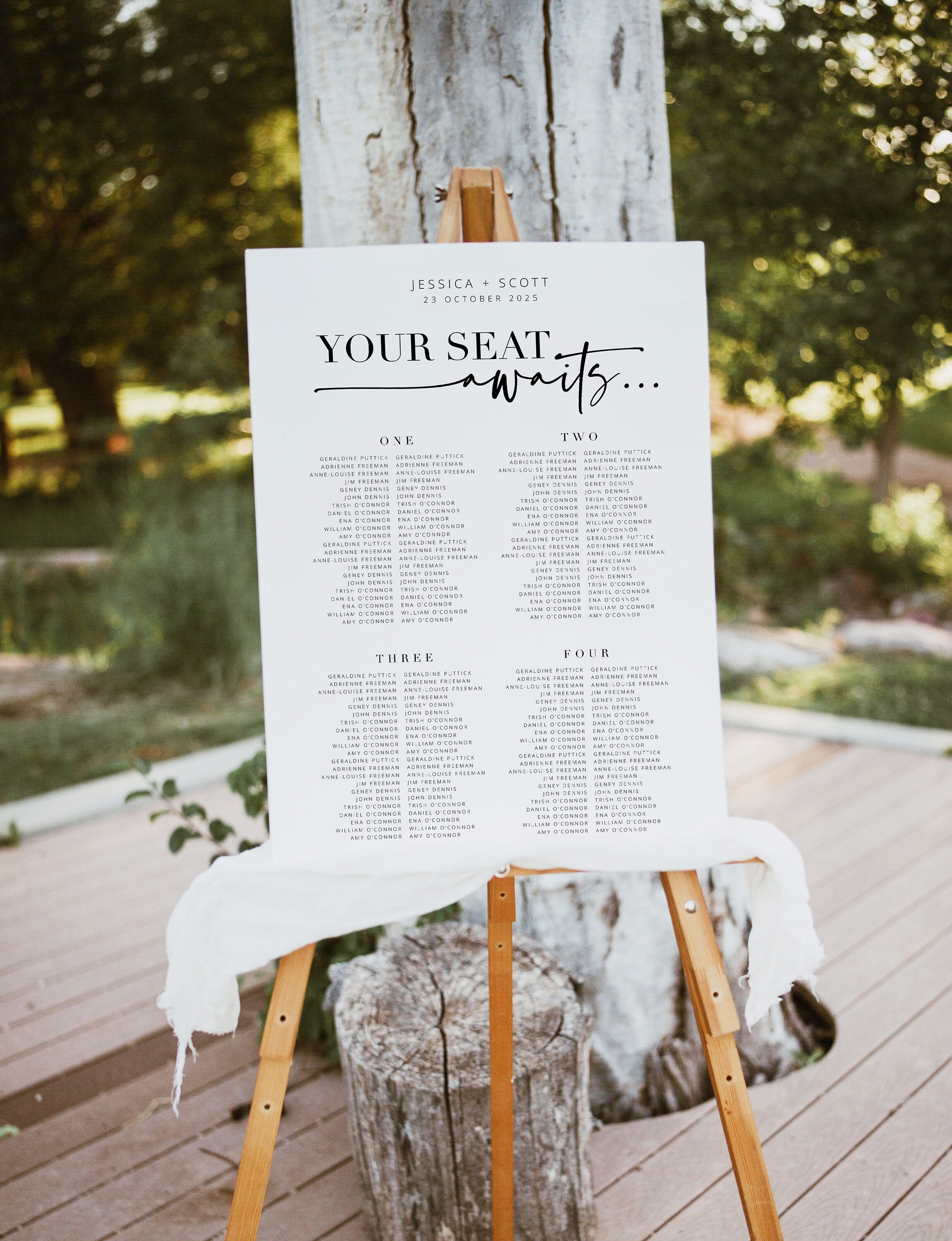 Bribie Table Seating Chart .Wedding Seating Plan .The Sundae Creative