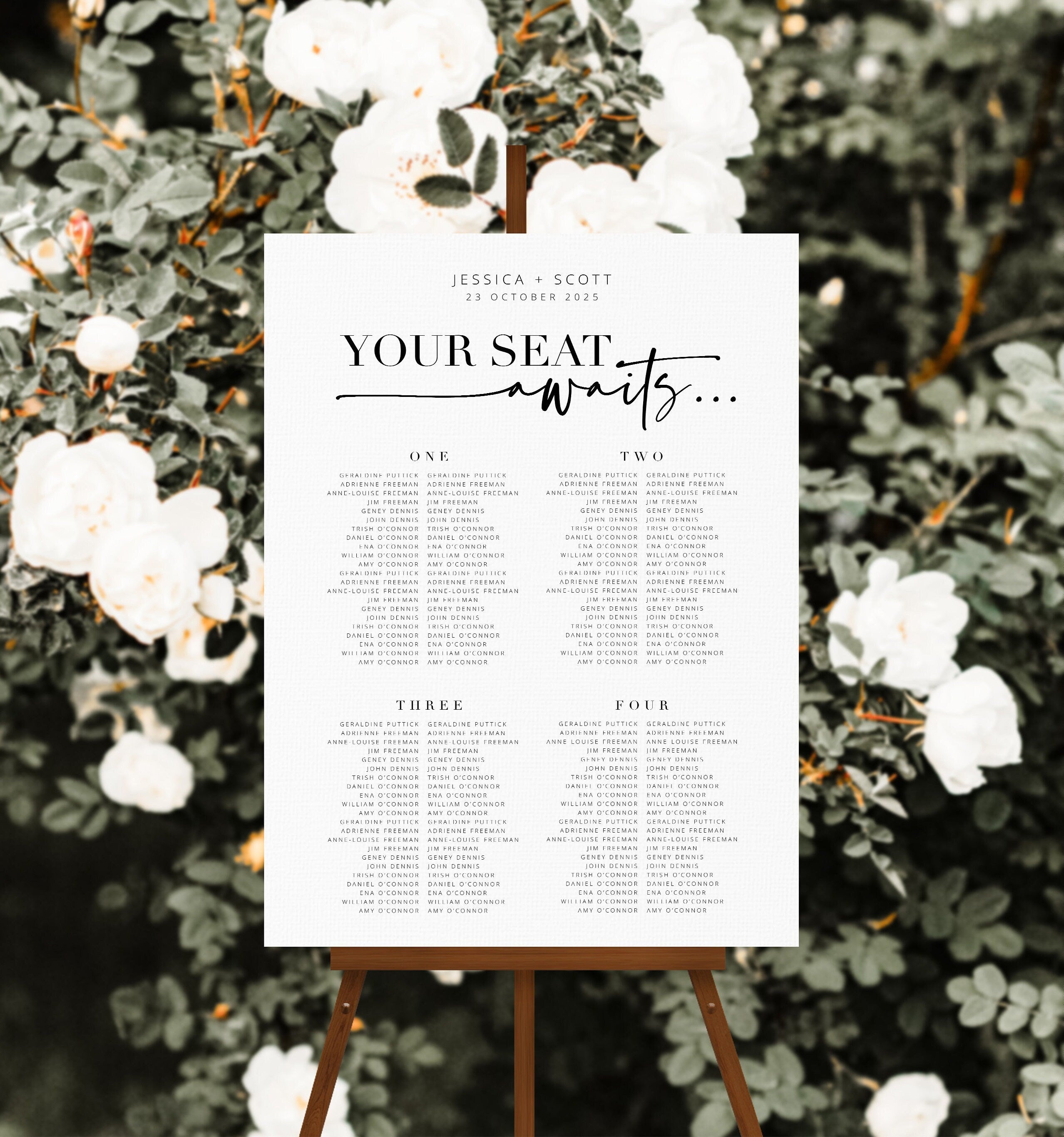 Bribie Table Seating Chart .Wedding Seating Plan .The Sundae Creative