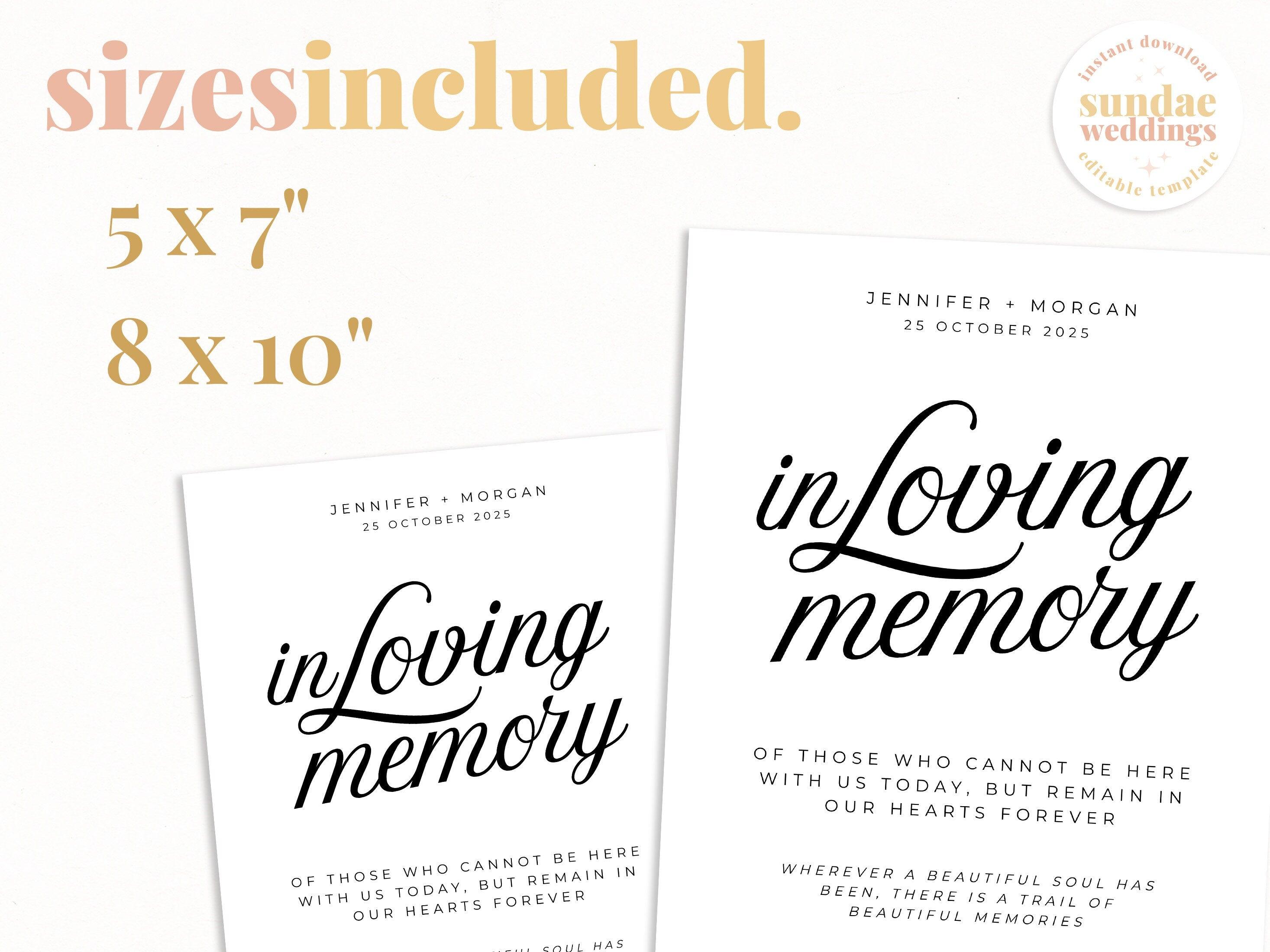 Sofia In Loving Memory Sign Template - The Sundae Creative