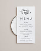 Sofia Wedding Menu Template .Wedding Menu .The Sundae Creative