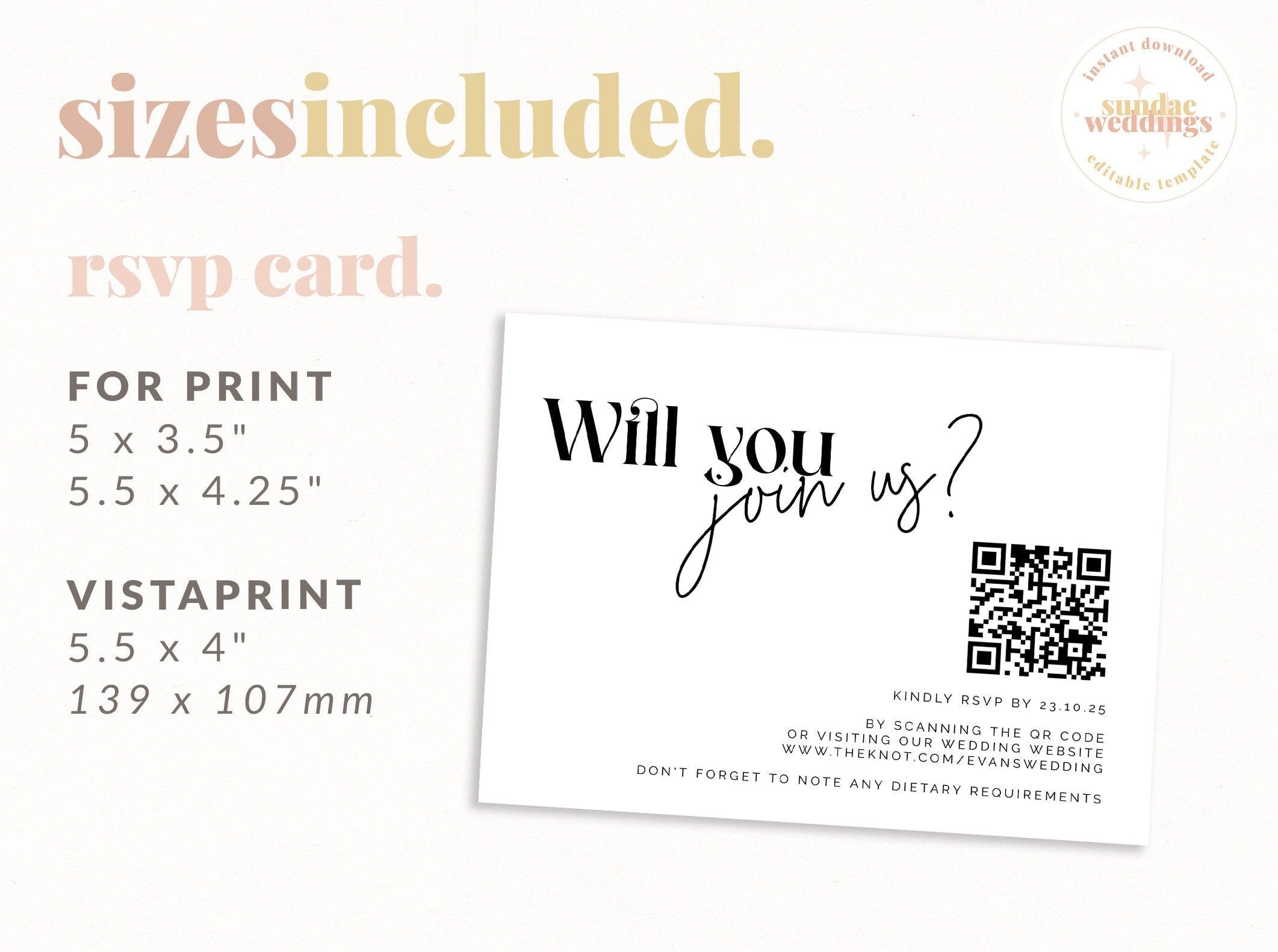 Minimalist Wedding RSVP QR Card - Mirage - The Sundae Creative