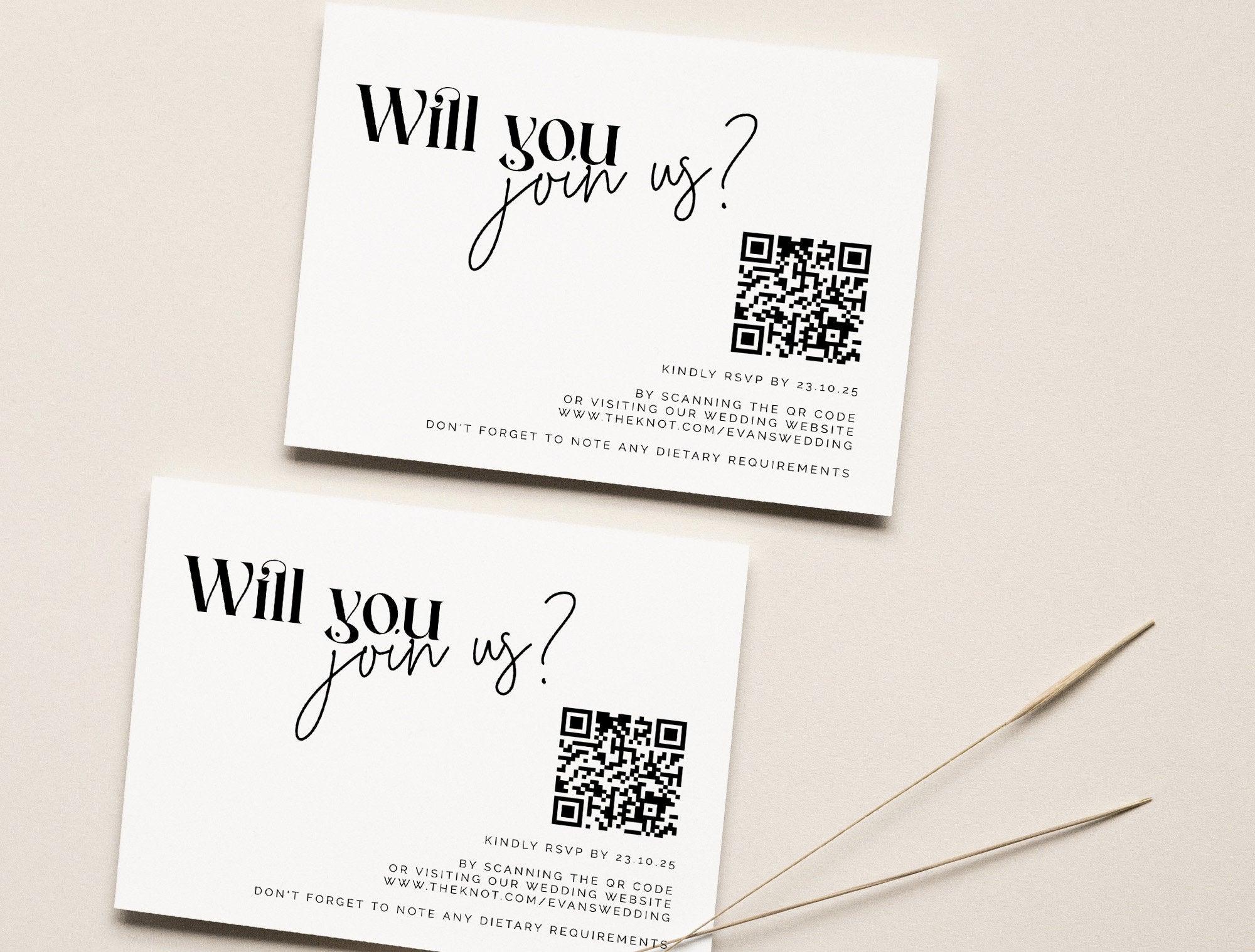 Minimalist Wedding RSVP QR Card - Mirage - The Sundae Creative