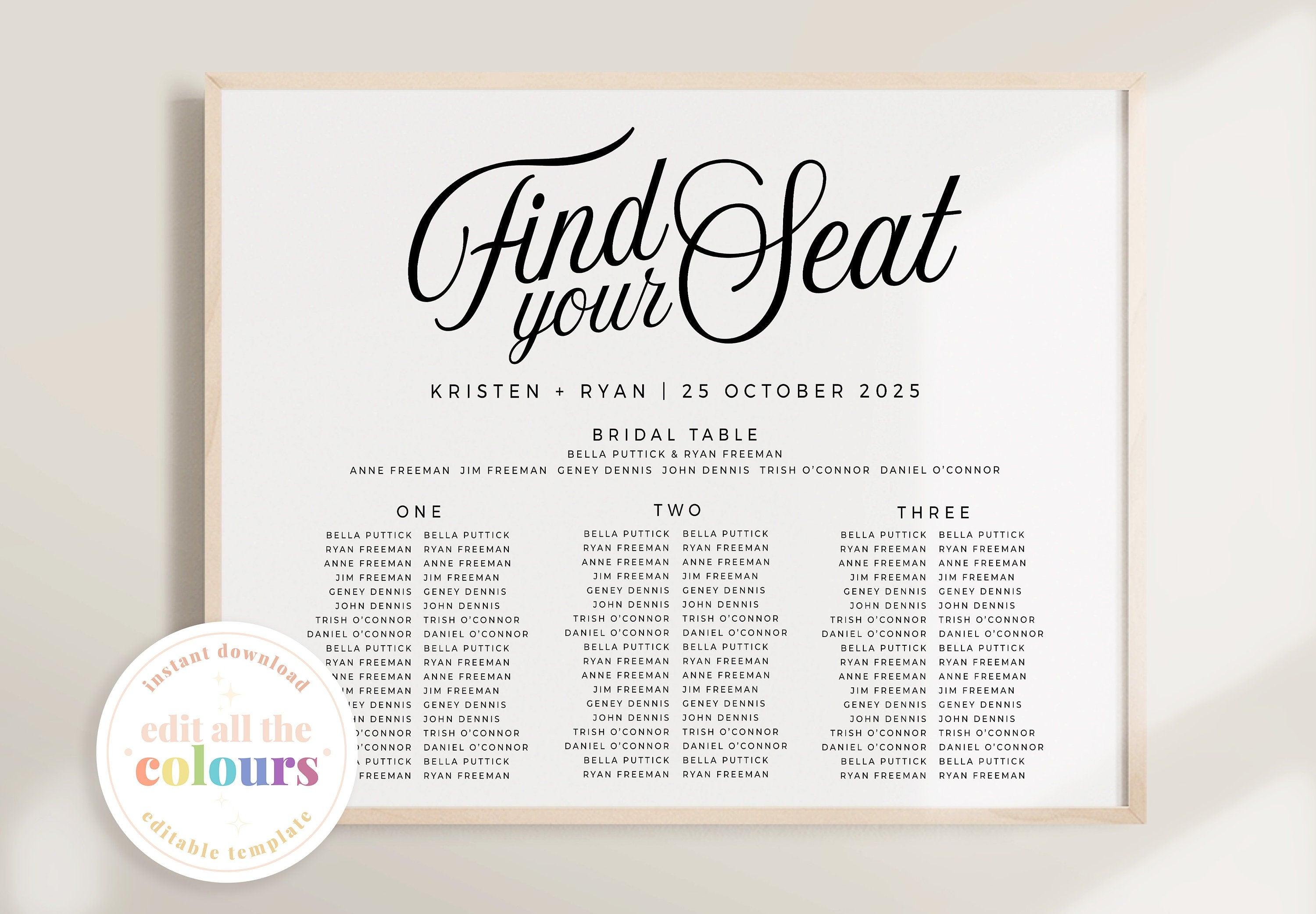 Sofia Wedding Banquet Seating .Wedding Seating Plan .The Sundae Creative