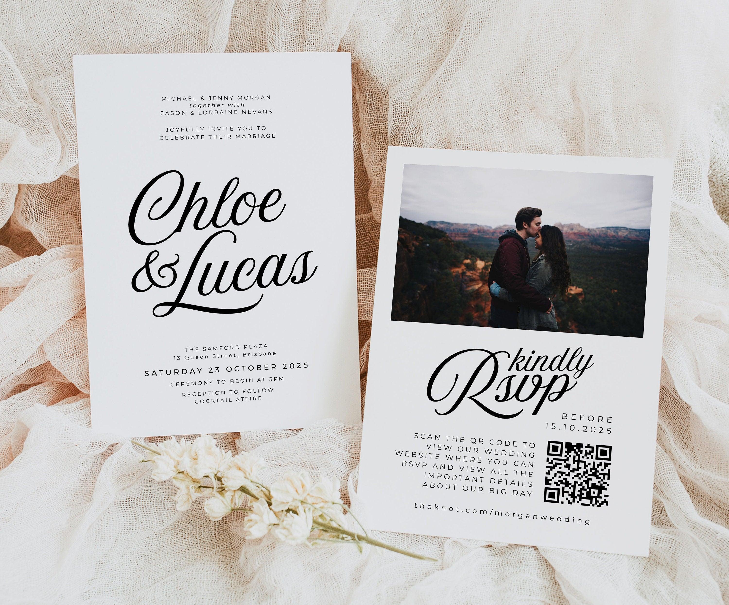 Sofia QR Wedding Invitation .Wedding Invitation .The Sundae Creative
