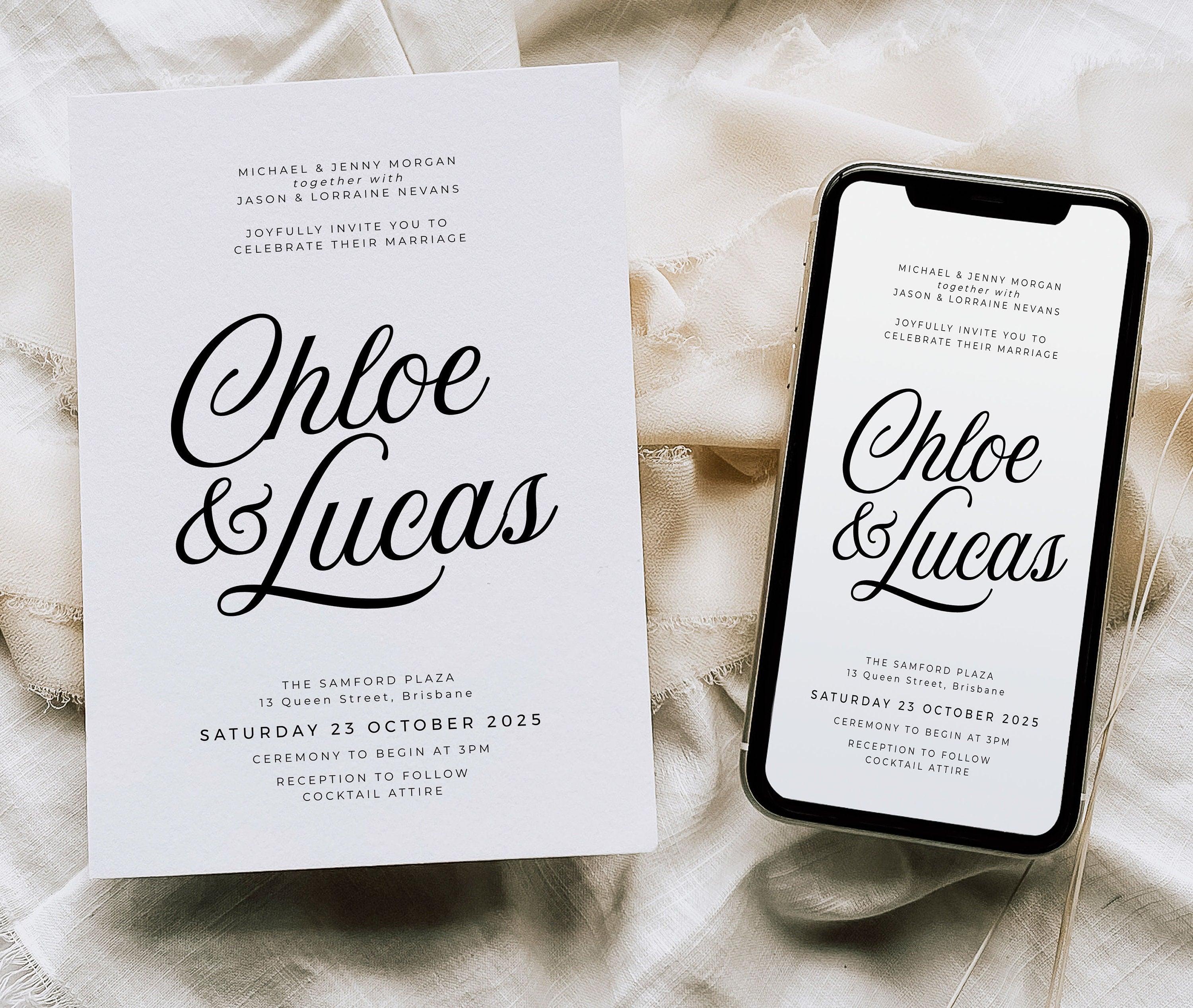 Sofia QR Wedding Invitation .Wedding Invitation .The Sundae Creative
