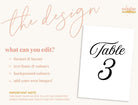 Sofia Modern Table Numbers - The Sundae Creative