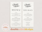 Sofia Wedding Menu Template .Wedding Menu .The Sundae Creative