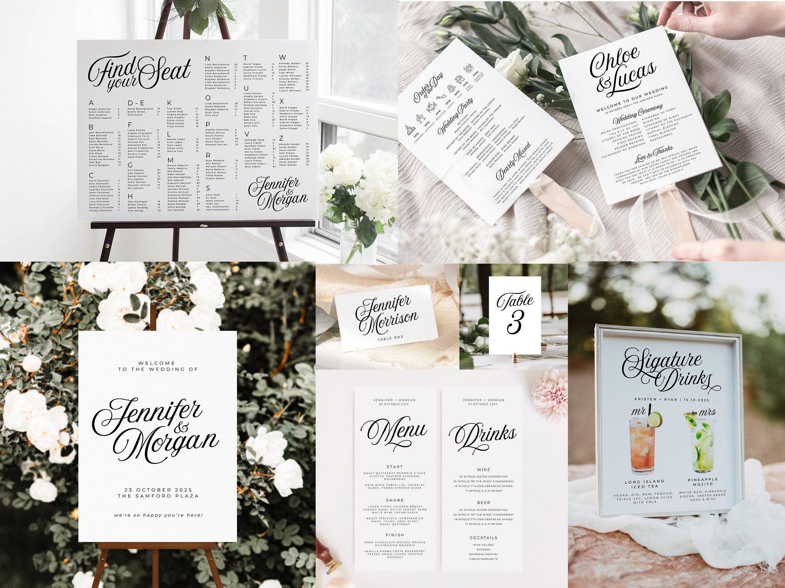 SOFIA Modern Wedding Reception Template Bundle - The Sundae Creative