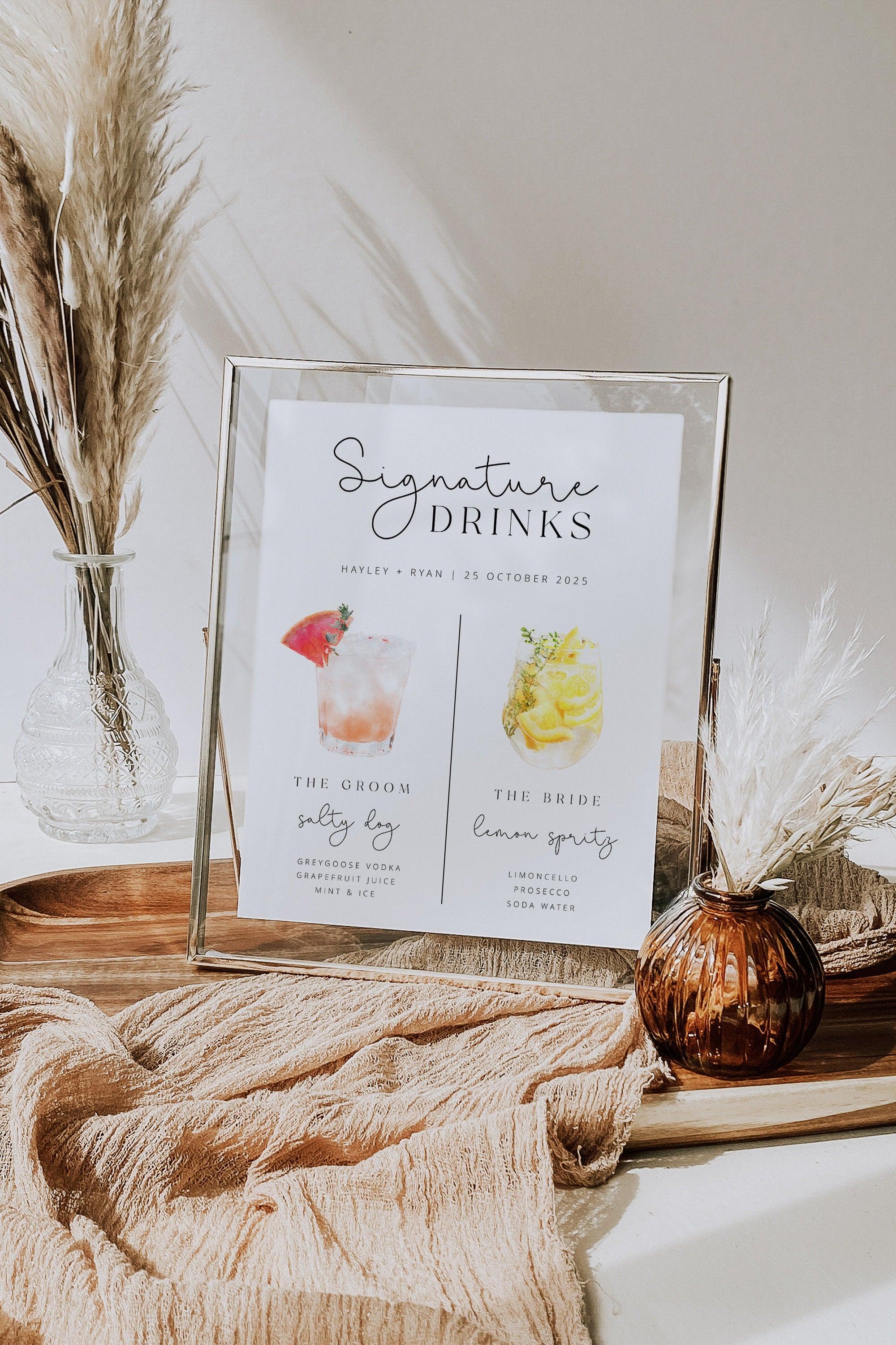 CYRUS Wedding Signature Drinks Menu - The Sundae Creative