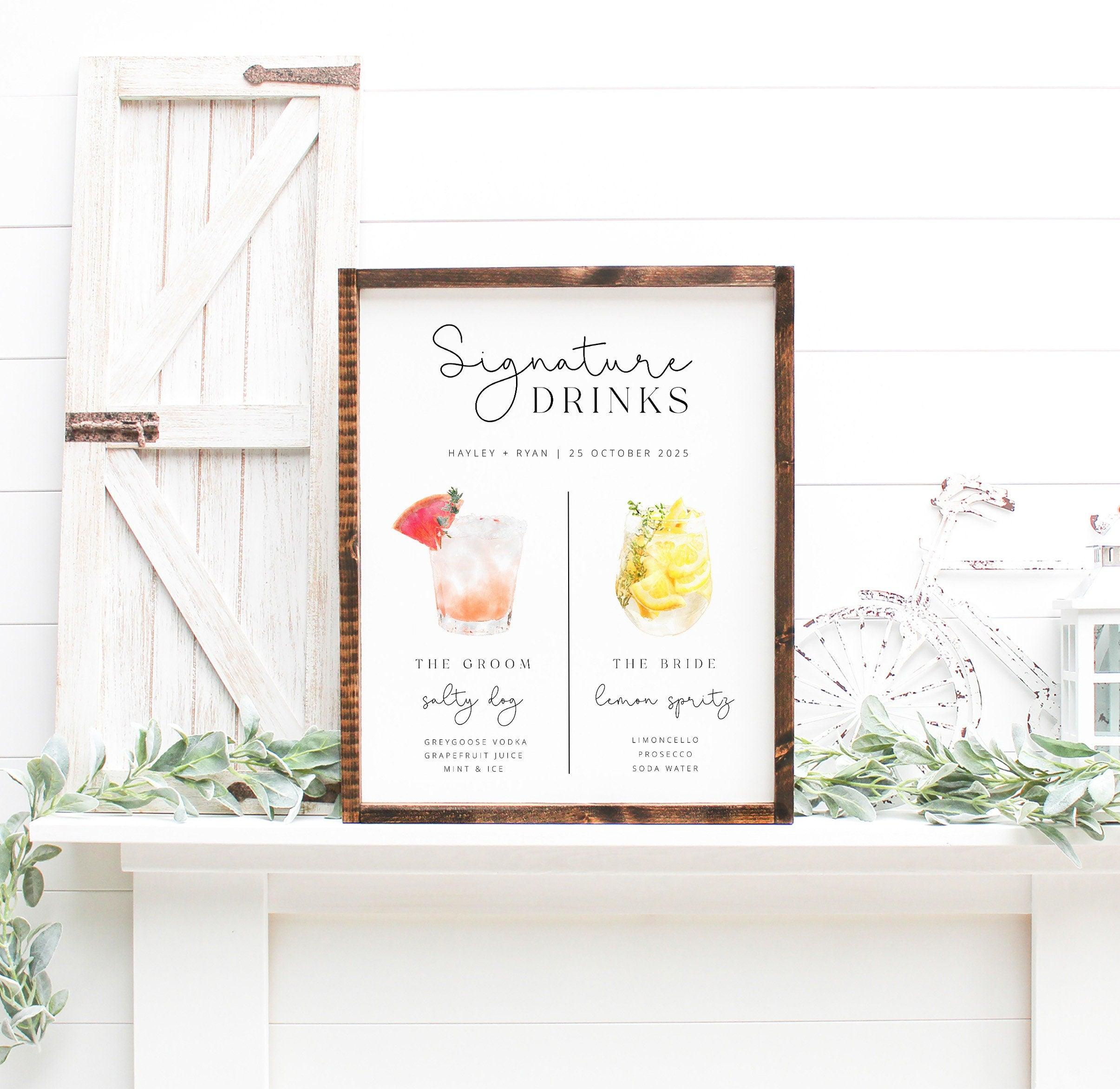 CYRUS Wedding Signature Drinks Menu - The Sundae Creative