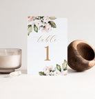 Chloe Floral Wedding Table Numbers Template - The Sundae Creative