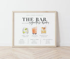 BRIBIE Minimal Wedding Bar Signature Drinks Menu - The Sundae Creative