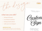 SOFIA Wedding Custom Sign Template - The Sundae Creative