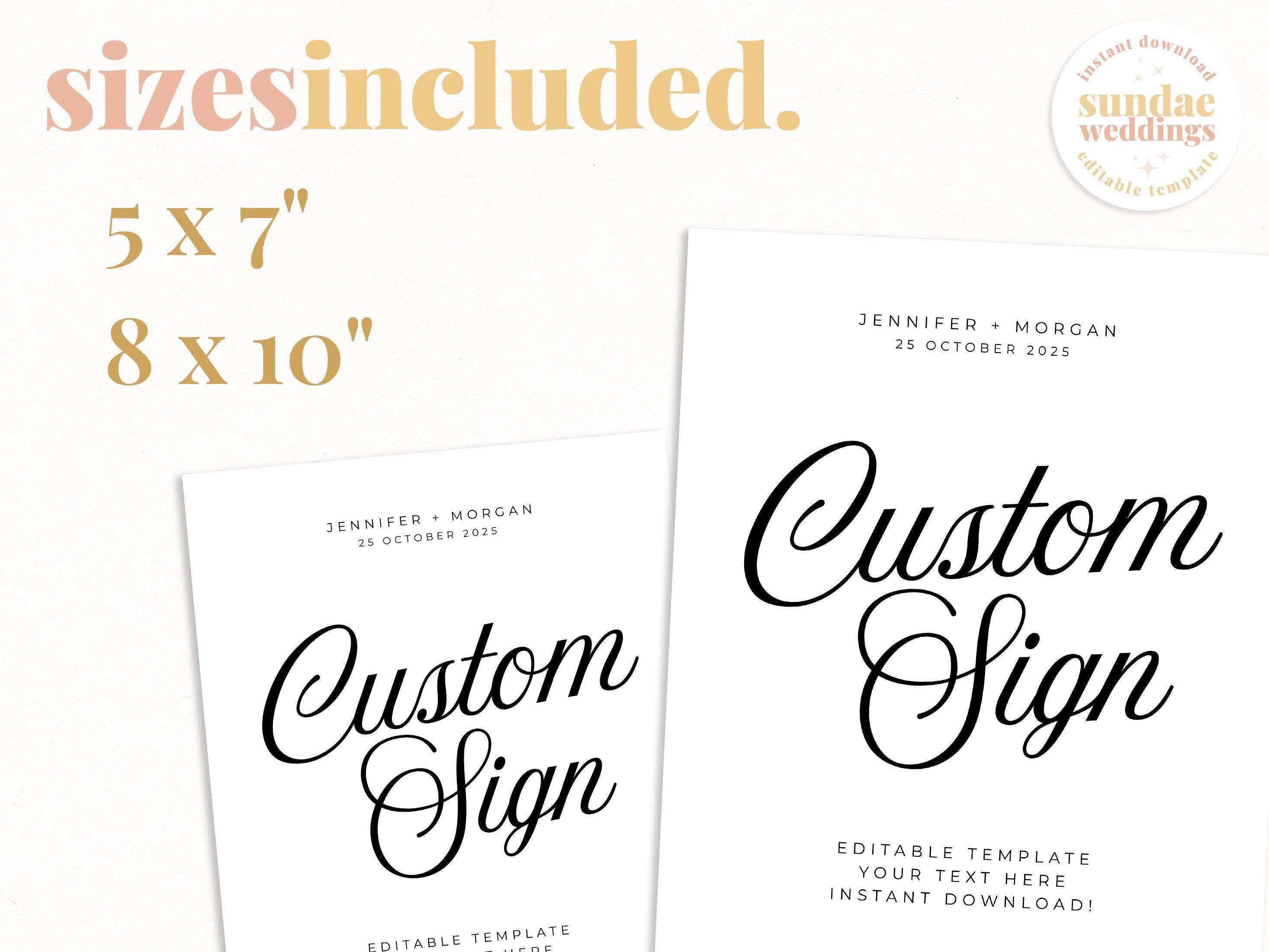 SOFIA Wedding Custom Sign Template - The Sundae Creative