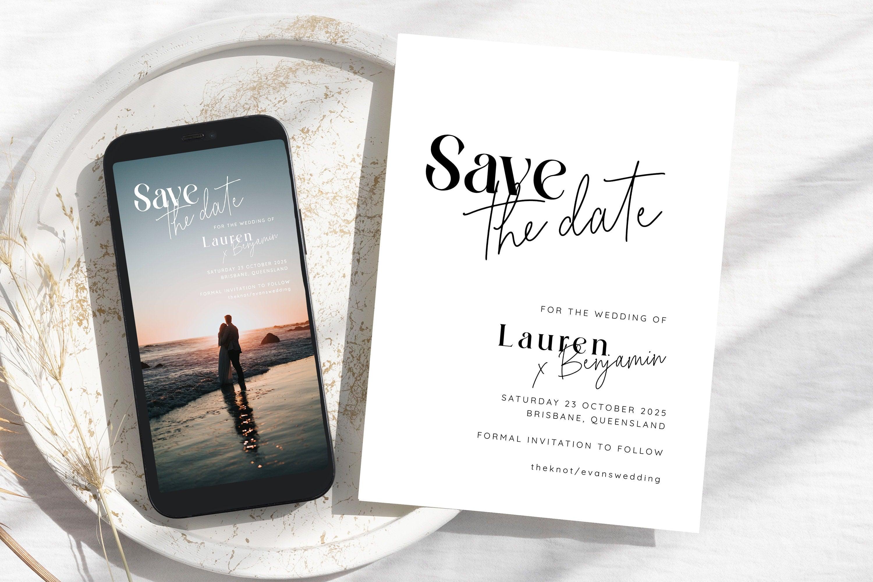 MIRAGE Minimal Save the Date Template - The Sundae Creative
