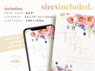 Ella Floral Wedding Invitation .Wedding Invitation .The Sundae Creative