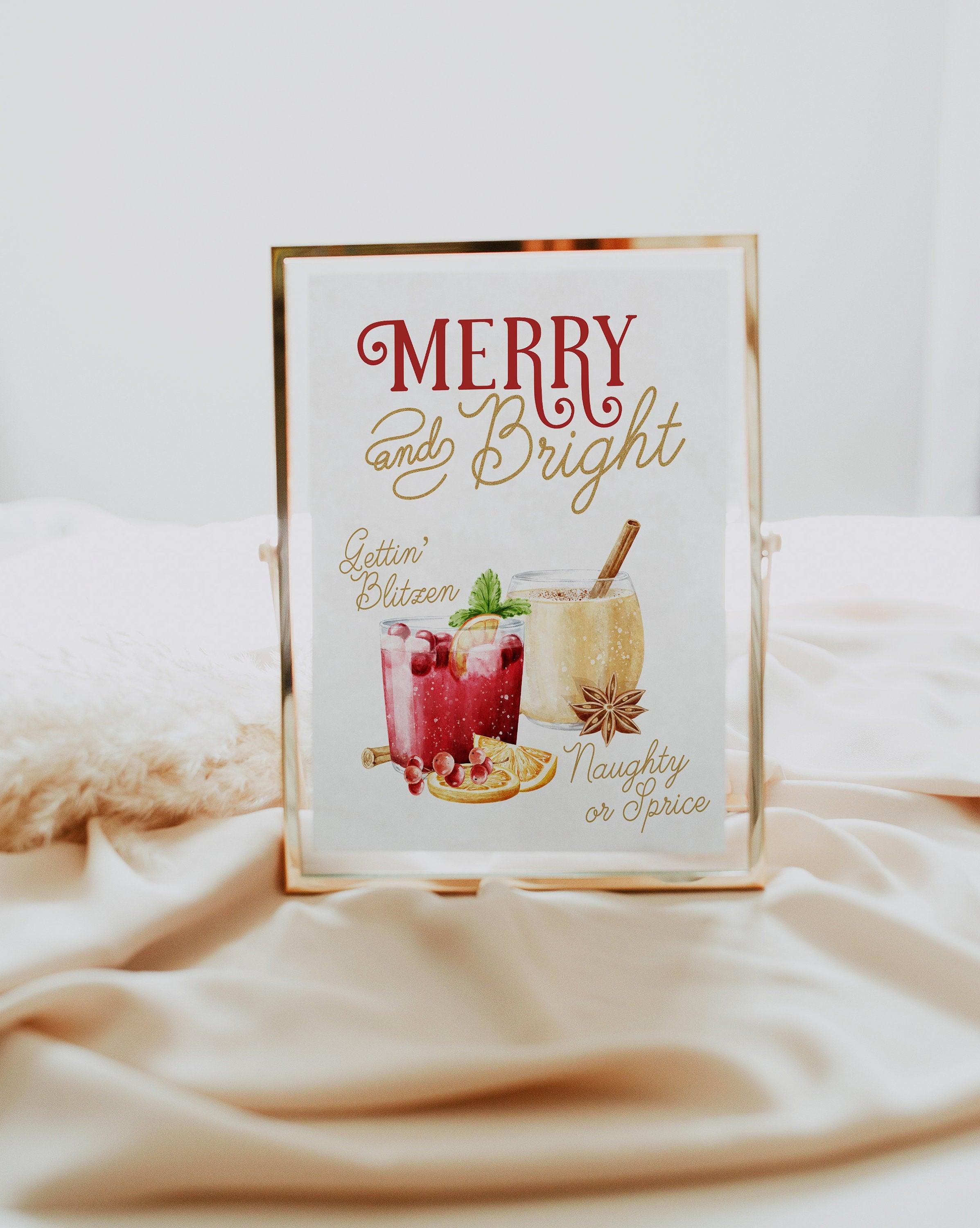 Christmas Cocktail Sign Template - The Sundae Creative