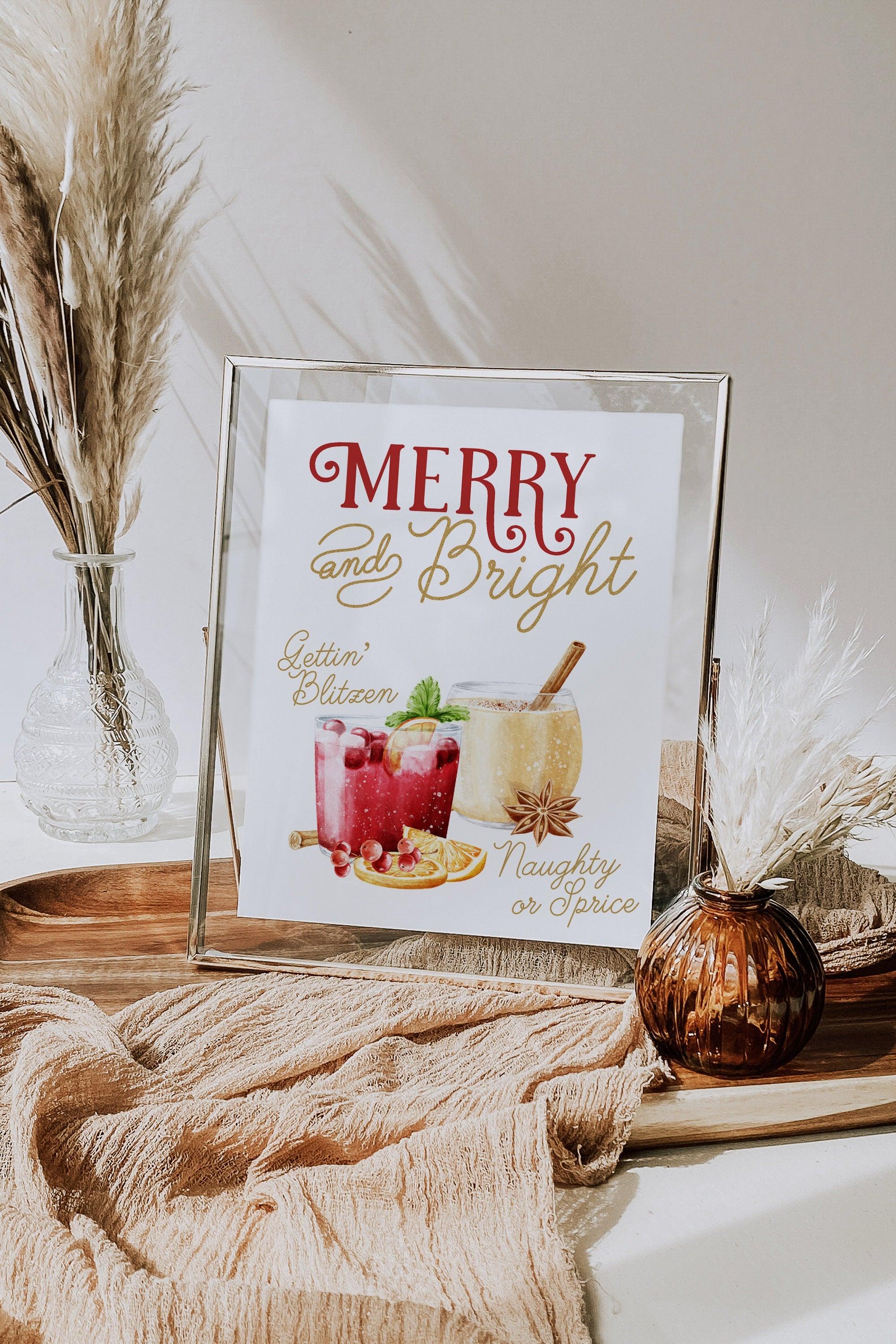 Christmas Cocktail Sign Template - The Sundae Creative