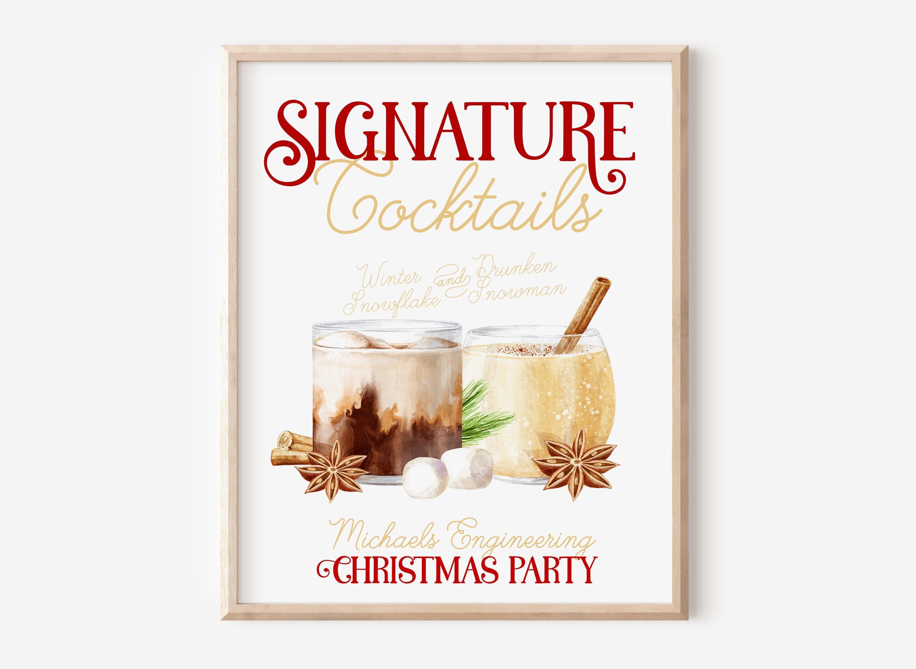 Work Christmas Party Cocktail Sign - The Sundae Creative