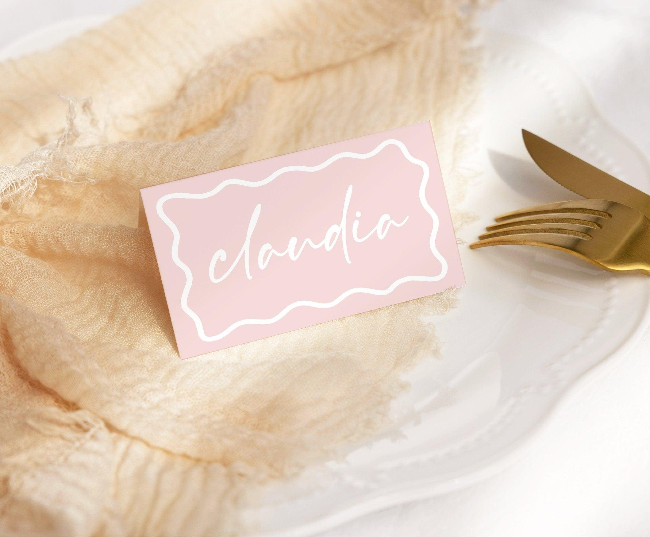 Eleni Wavey Placecard Template - The Sundae Creative