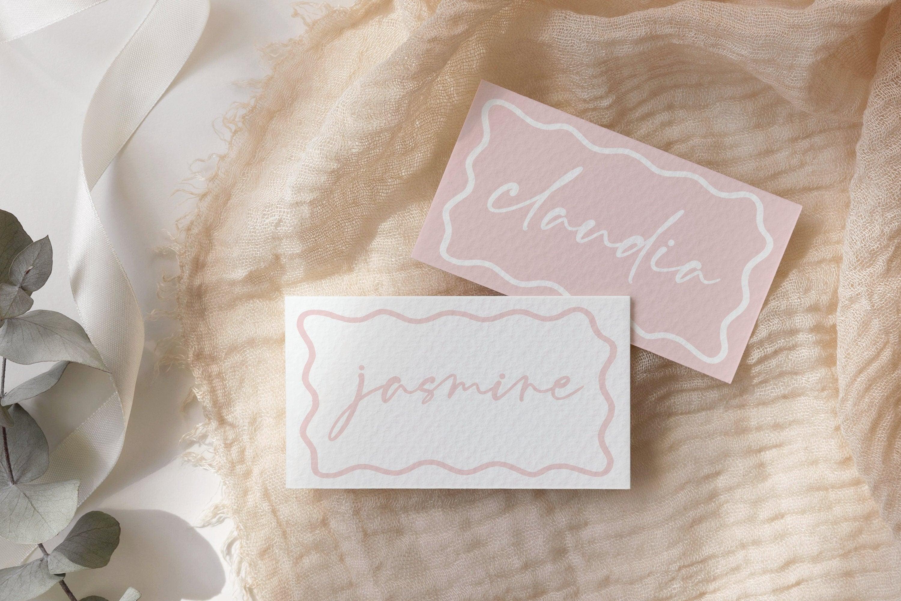 Eleni Wavey Placecard Template - The Sundae Creative