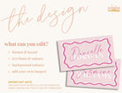 SONNY Pink Editable Placecard Template - The Sundae Creative