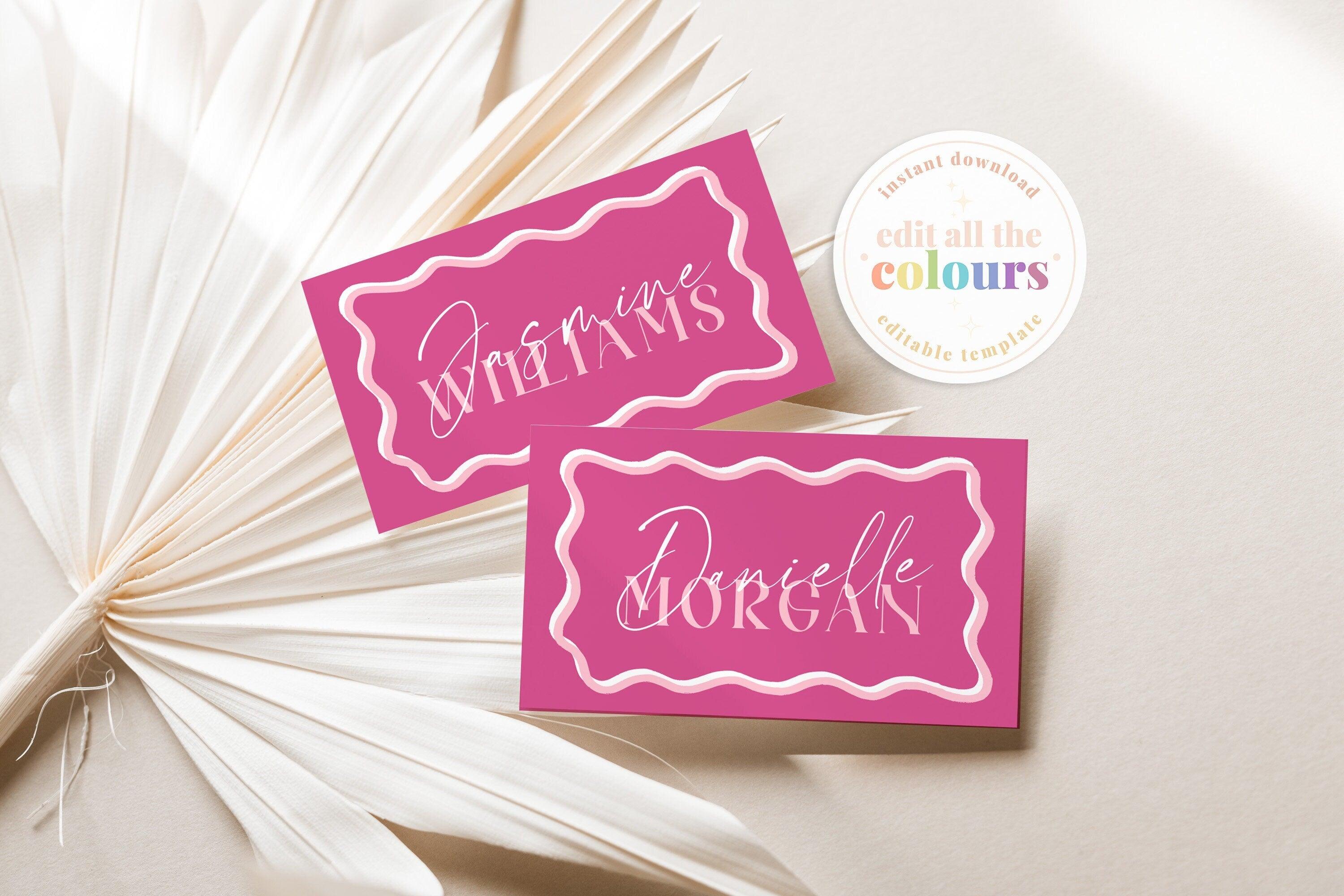 SONNY Hot Pink Editable Placecard Template - The Sundae Creative